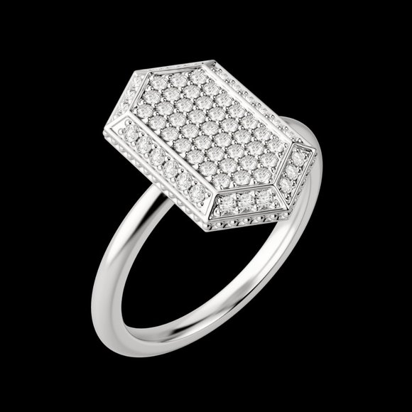 Hexagon Pavé Ring - Picture 4 of 9